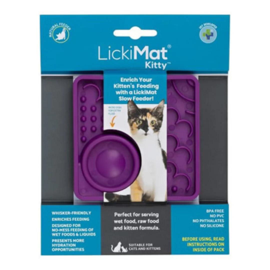 Lickimat Cat Feeder Classic Kitty Purple