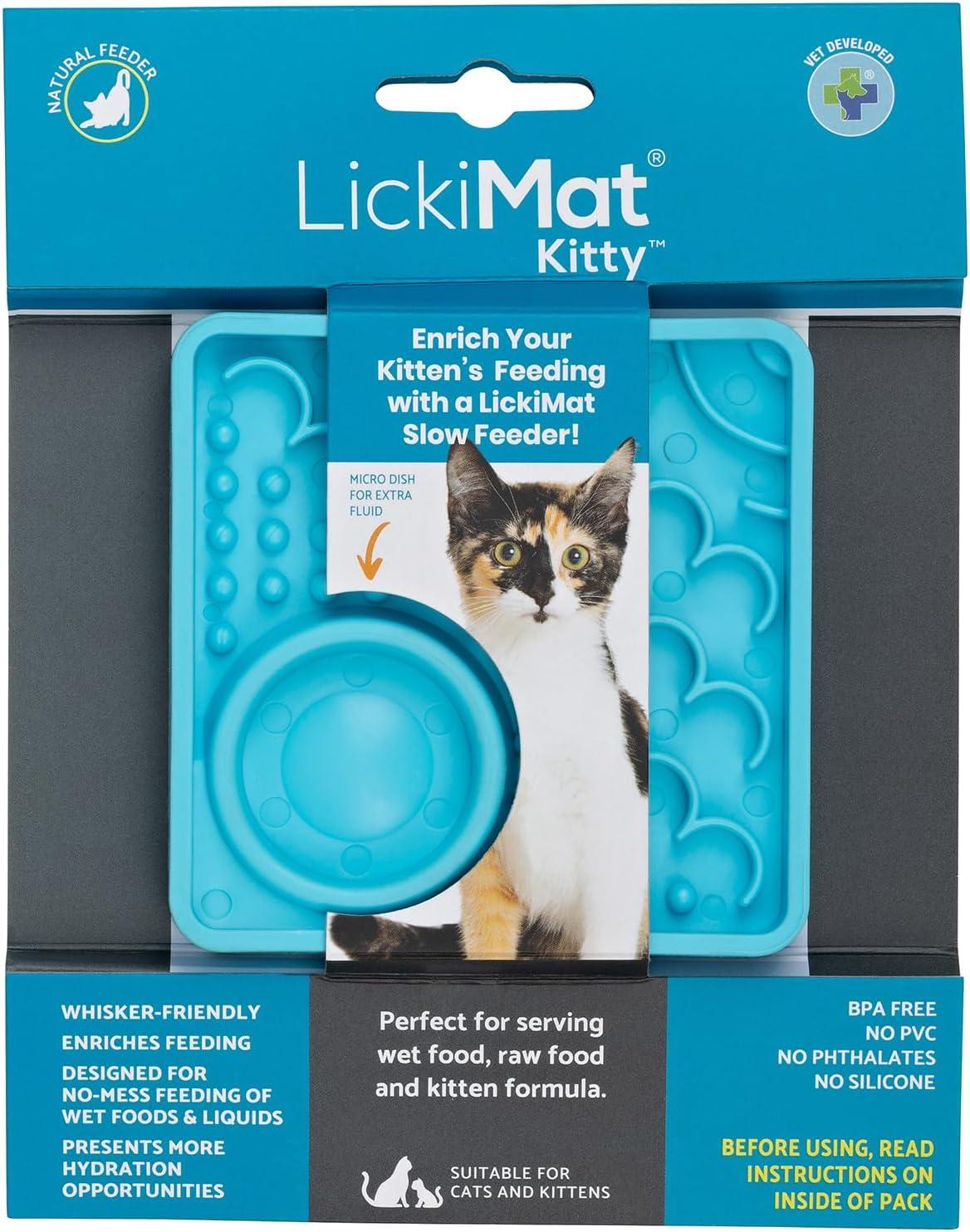 Lickimat Cat Feeder Classic Kitty Turquoise