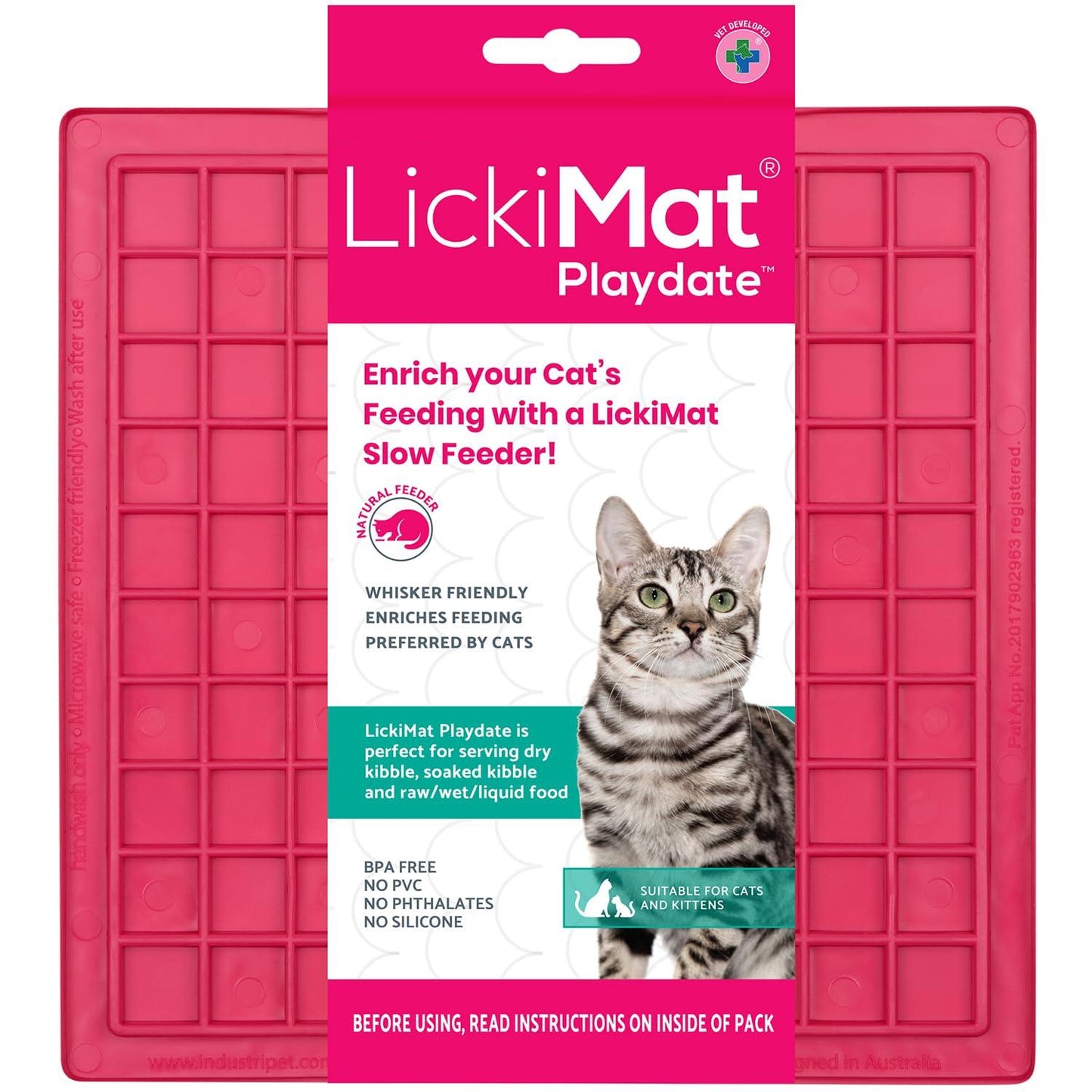 Lickimat Cat Feeder Classic Playdate Pink