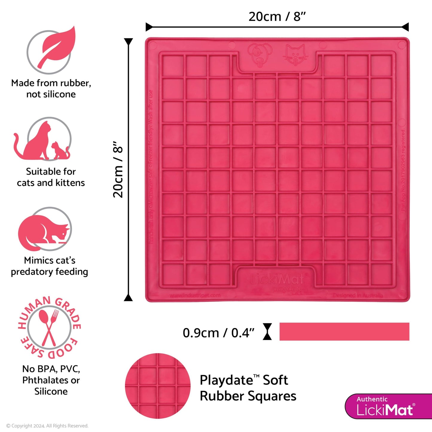 Lickimat Cat Feeder Classic Playdate Pink