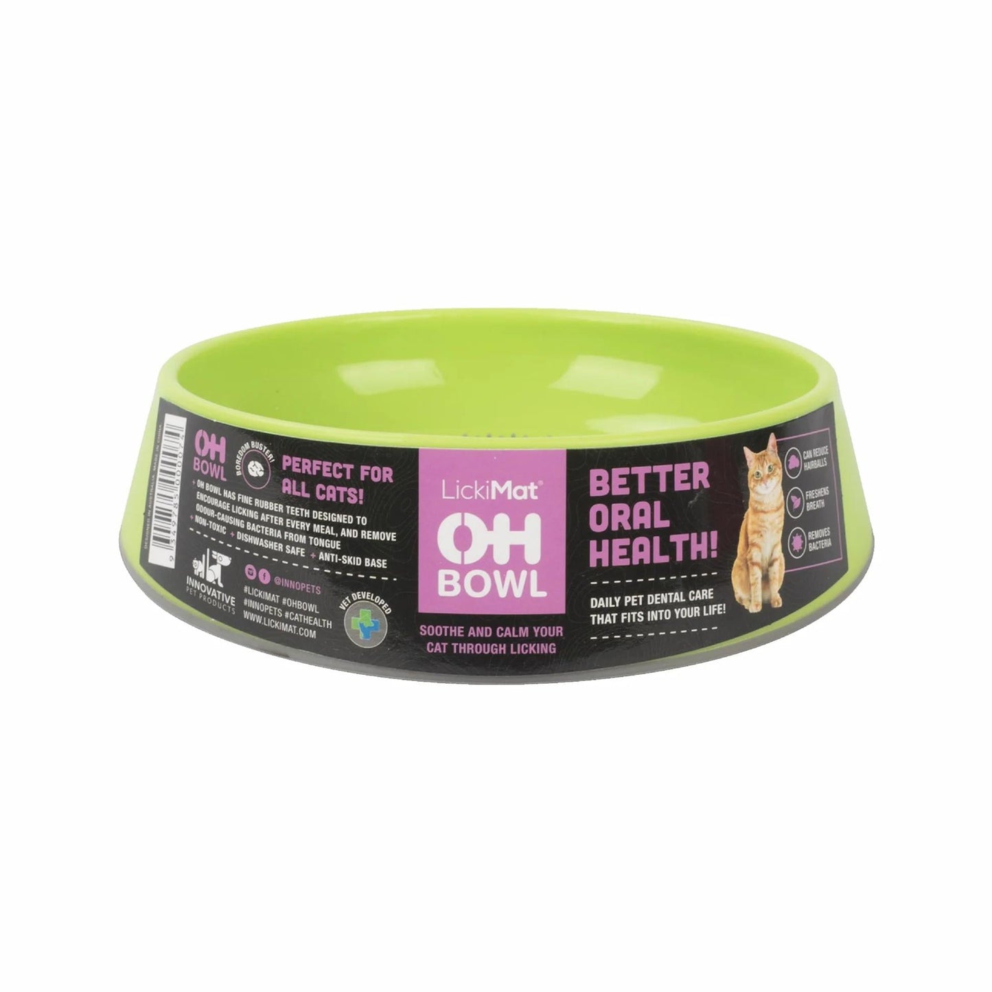 Lickimat Cat Feeder Oh Bowl Green