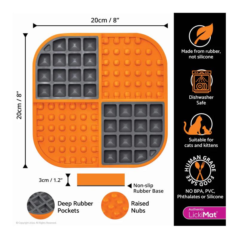 Lickimat Cat Feeder Slomo Orange