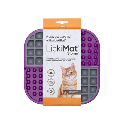 Lickimat Slomo Wet & Dry Double Slow Food Cat Bowl - Purple