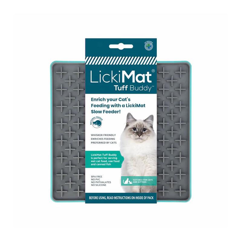 Lickimat Cat Feeder Tuff Buddy Turquoise