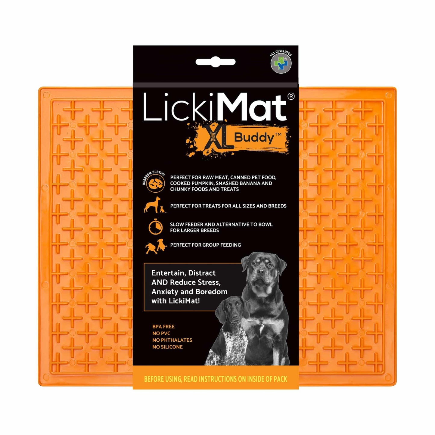 Lickimat Dog Feeder Classic Buddy Orange X-large