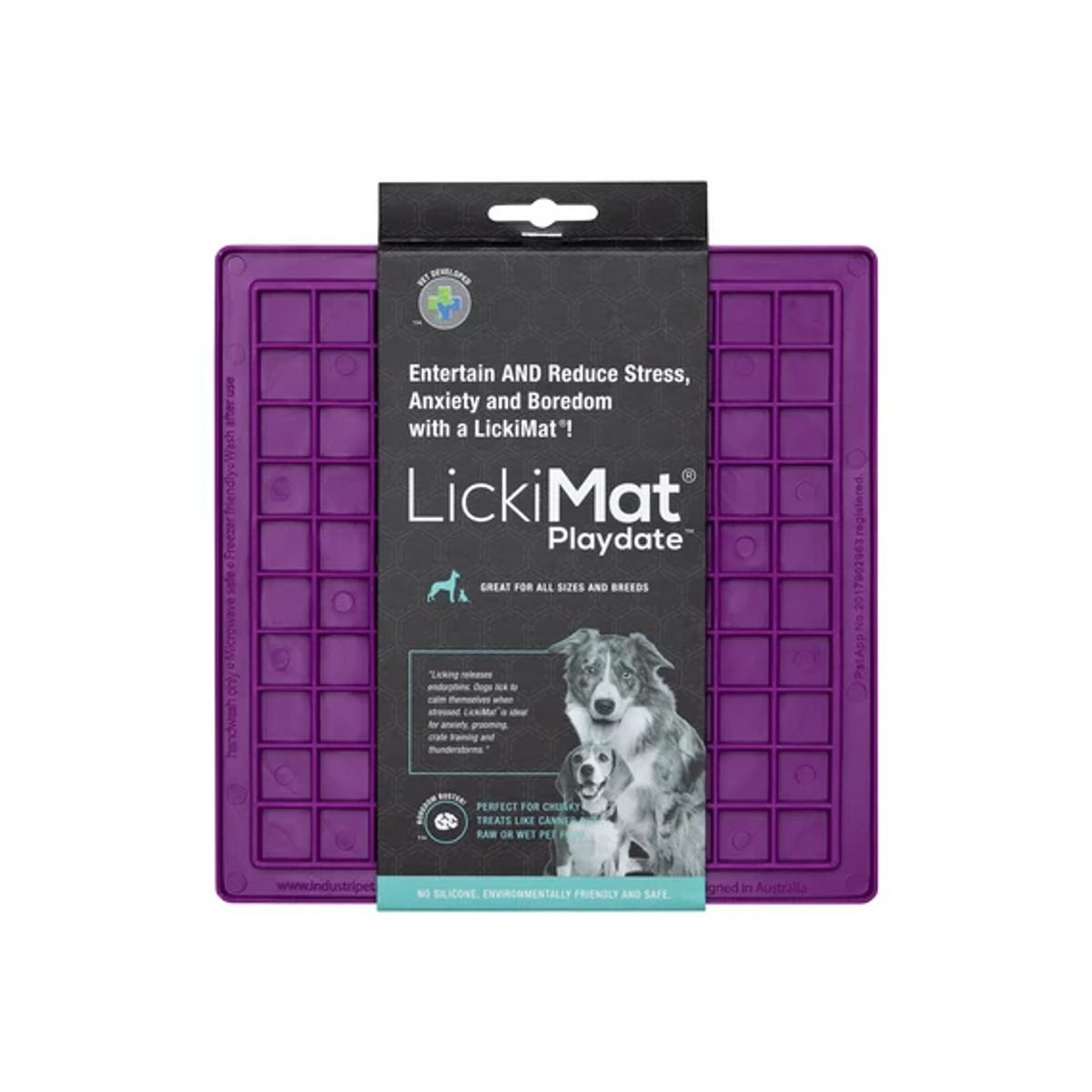 Lickimat Purple Classic Playdate Pet Feeding Mat For Dogs & Cats (20cm X 20cm)