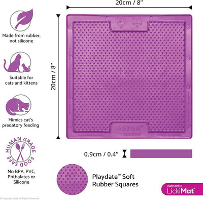Lickimat Soother Original Slow Food Licking Mat For Cats & Dogs - Purple