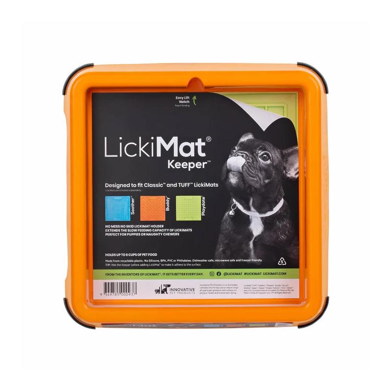 Lickimat Dog Feeder Keeper Orange