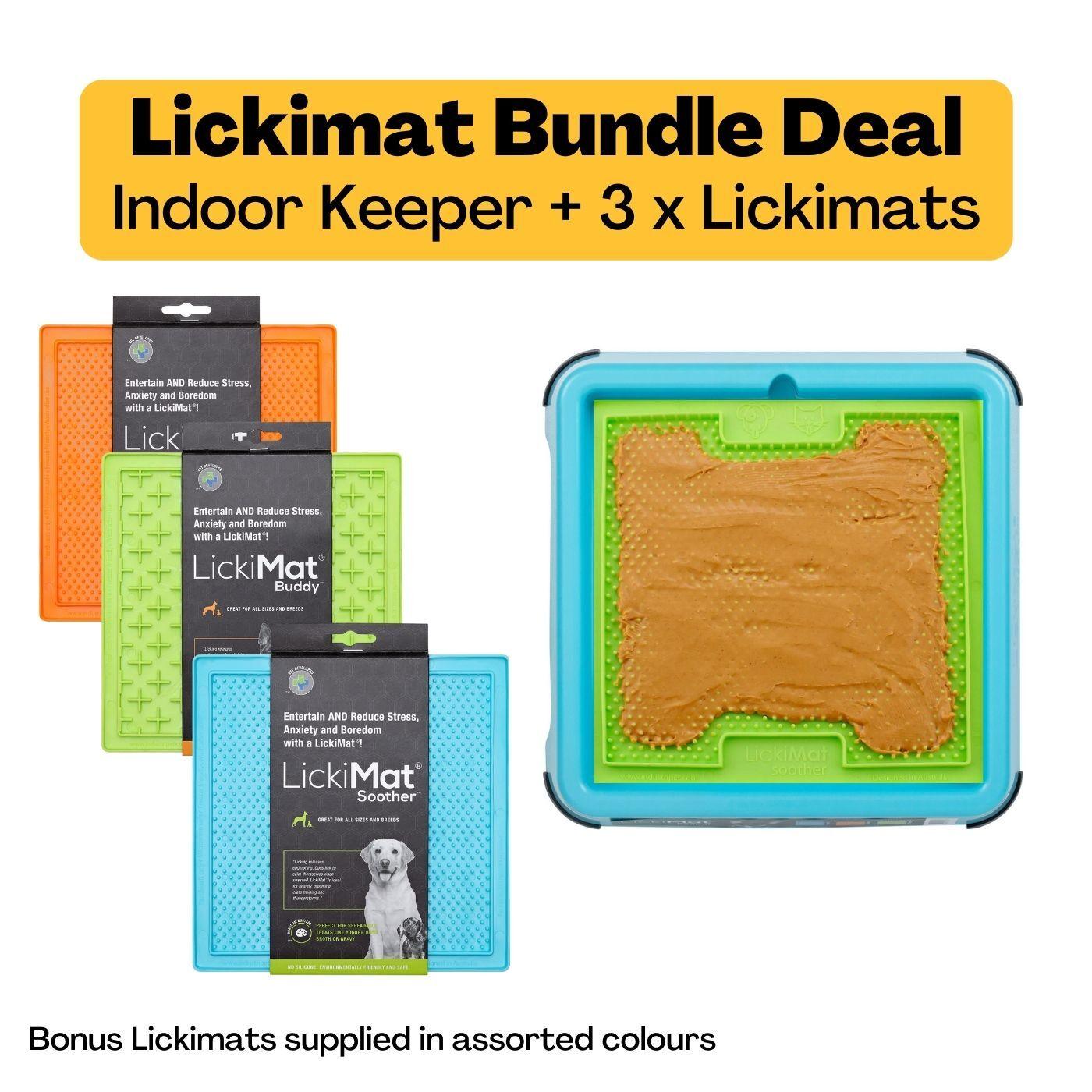 Lickimat Dog Feeder Indoor Keeper Bundle Turquoise