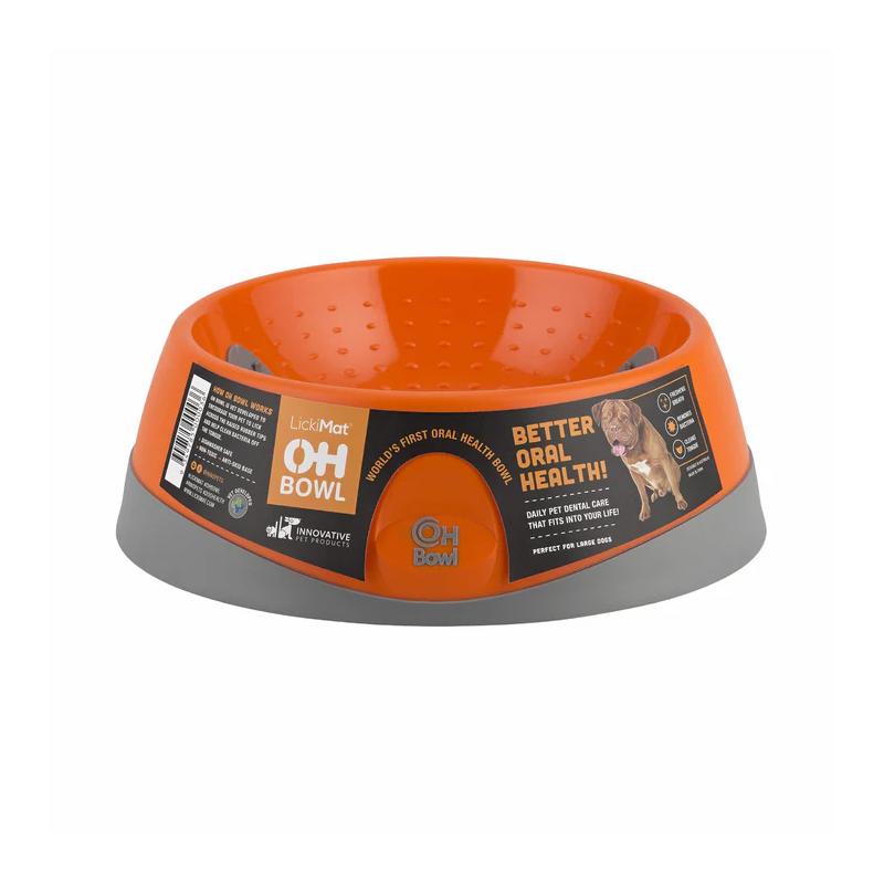 Lickimat Dog Feeder Oh Bowl Large Orange