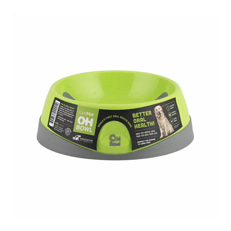 Lickimat Dog Feeder Oh Bowl Medium Green