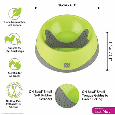 Lickimat Dog Feeder Oh Bowl Small Green