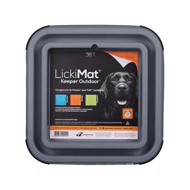 Lickimat Dog Feeder Outdoor Keeper Gray