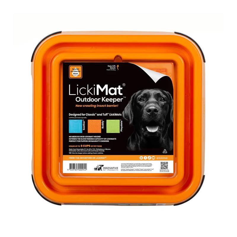 Lickimat Dog Feeder Outdoor Keeper Orange