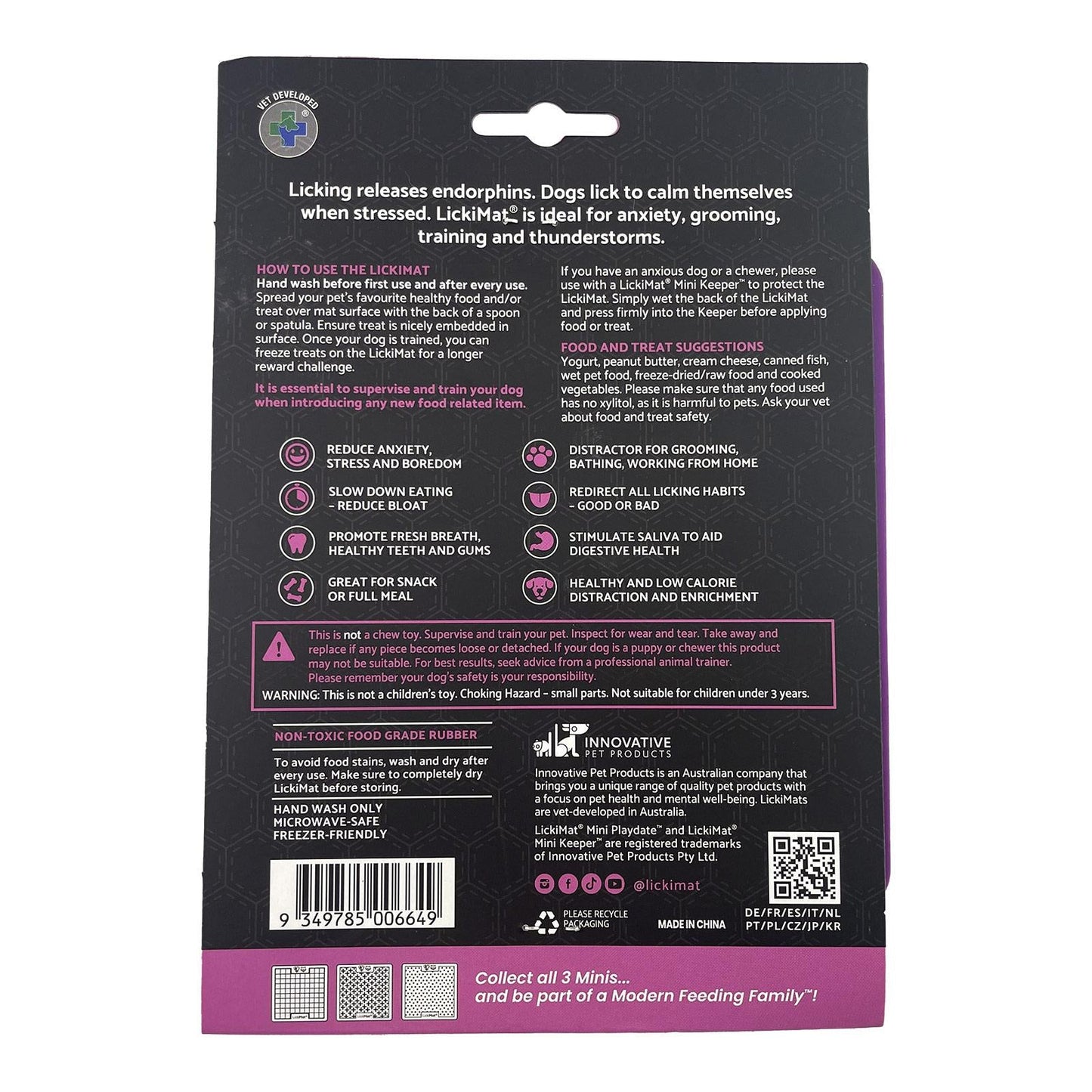 Lickimat Dog Feeder Mini Playdate Purple