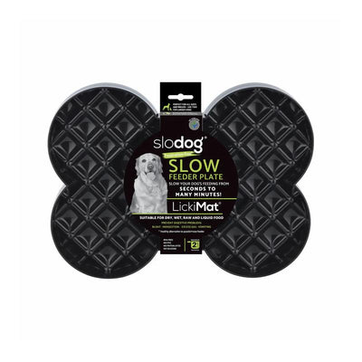 Lickimat Dog Feeder SloDog Feeder Black