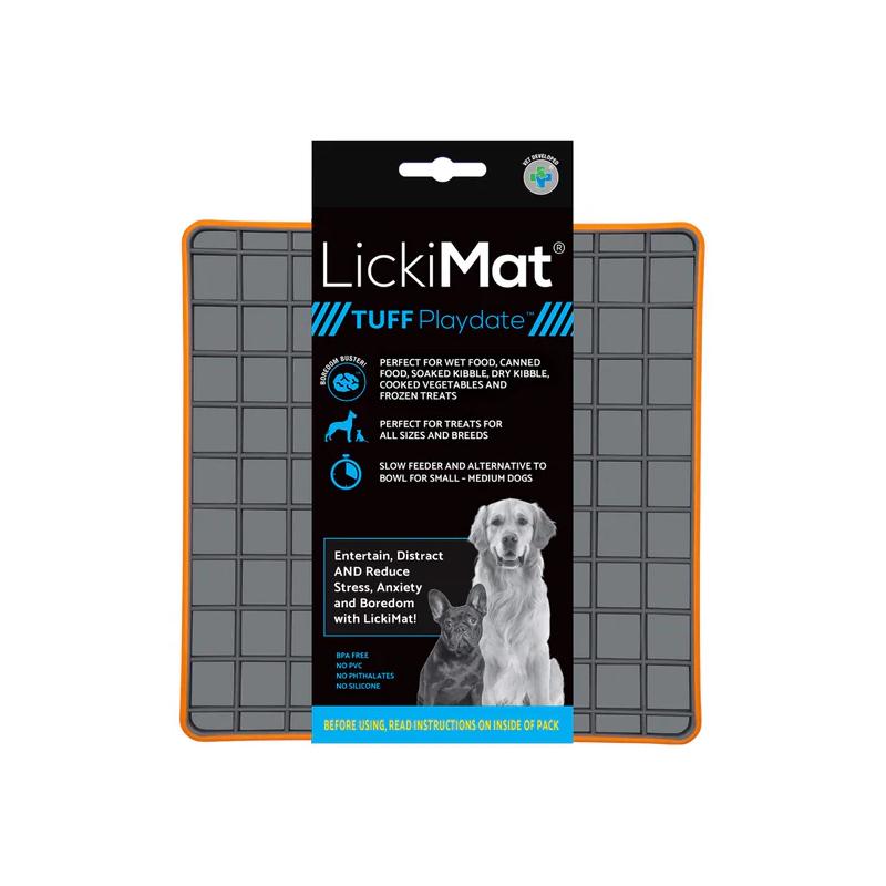 Lickimat Dog Feeder Tuff Playdate Orange