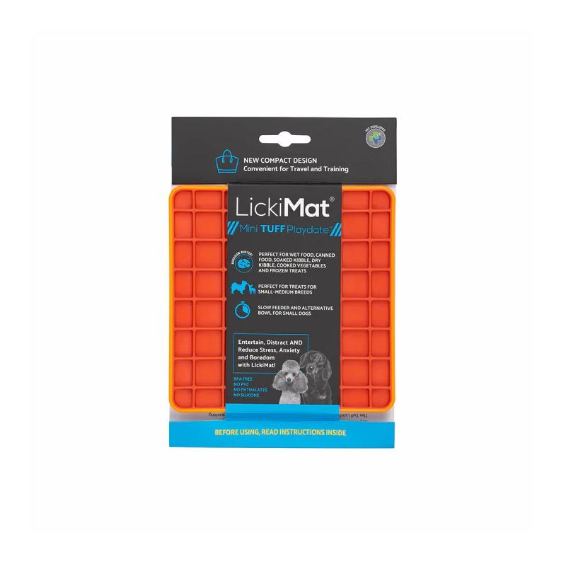 Lickimat Dog Feeder Mini Tuff Playdate Orange