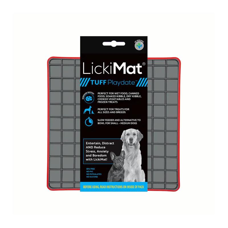 Lickimat Dog Feeder Tuff Playdate Red