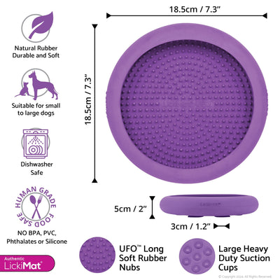 Lickimat Ufo Pet Dog/Puppy Food Bowl Purple W/Suction Cups
