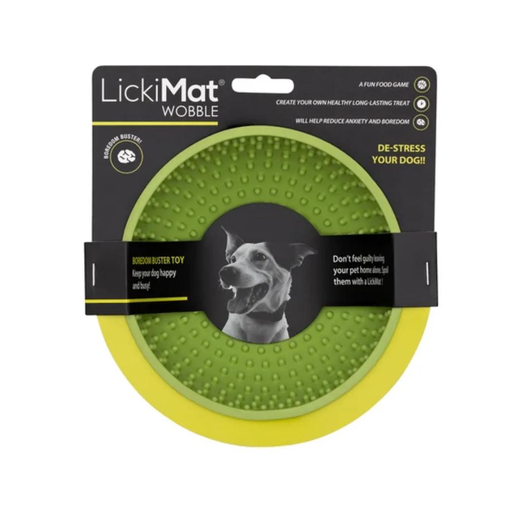 Lickimat Wobble Slow Feeder Boredom Buster Dog Food Bowl - Green