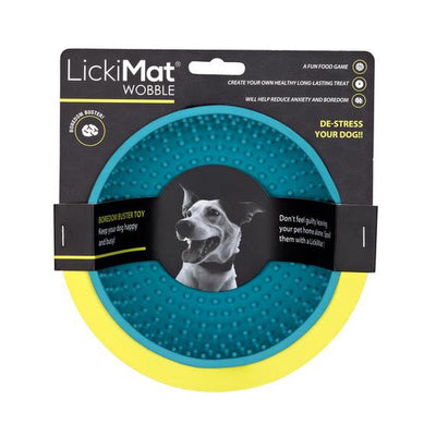 LickiMat Wobble Slow Feeder Boredom Buster Dog Food Bowl - Blue