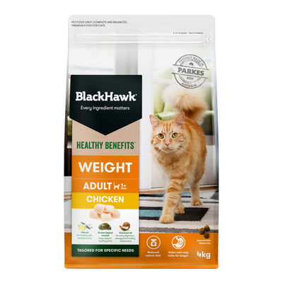 Black Hawk Healthy Benefits Weight Chicken Adult Dry Cat Food 4kg