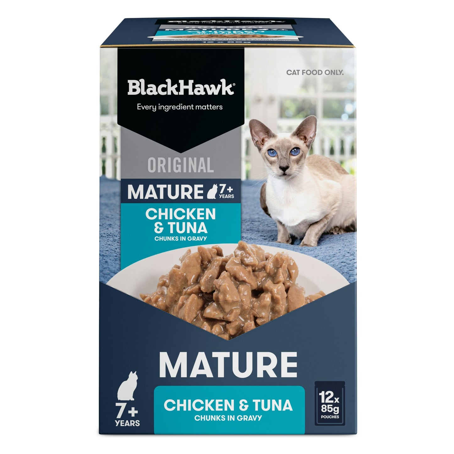 Black Hawk Original Mature 7+ Pouches Chicken and Tuna 85g x 12 packs