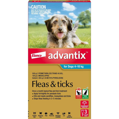 Advantix for Medium Dogs 4-10kg (Teal) 3 Pack