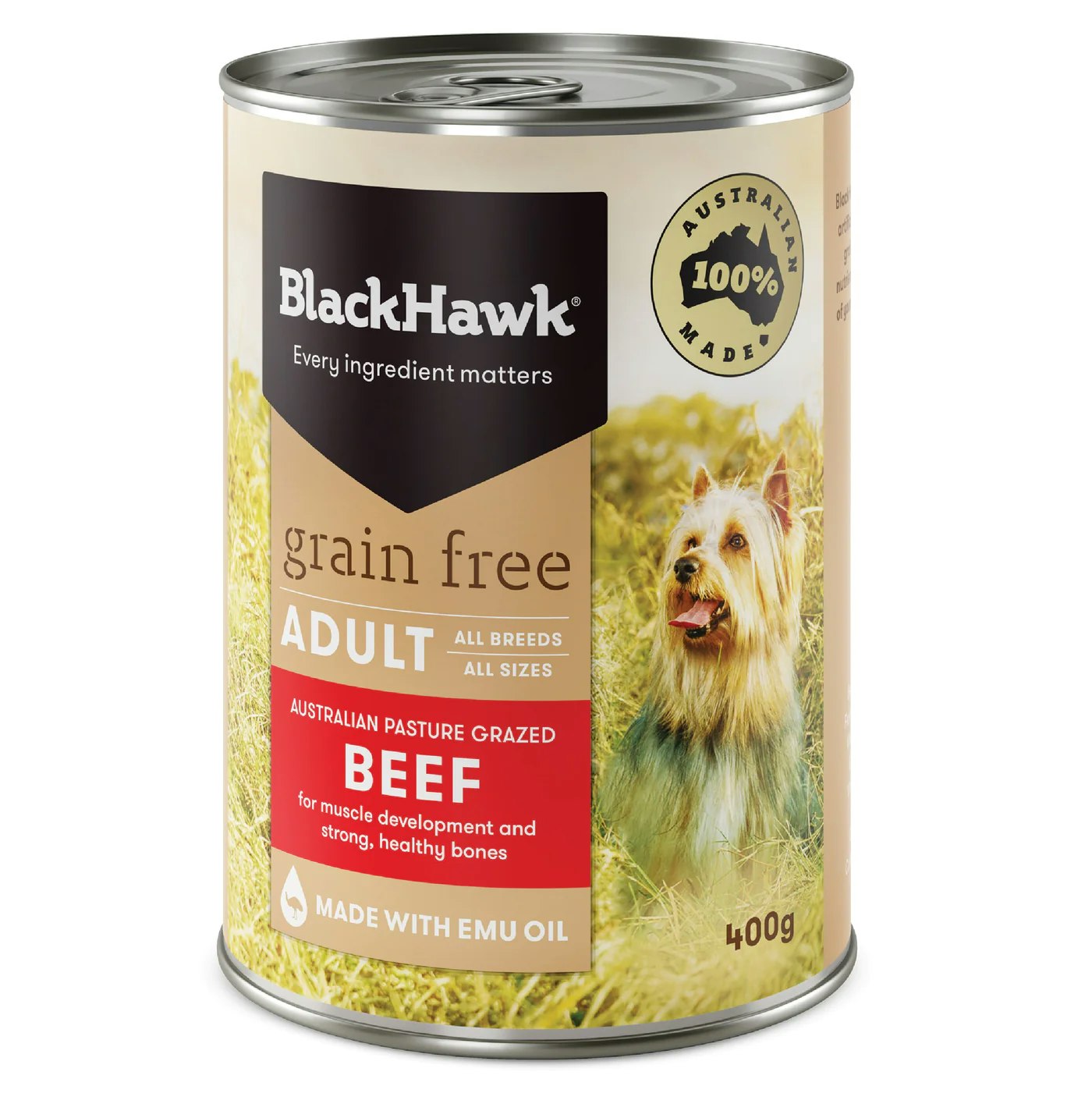 Black Hawk Grain Free Beef Wet Dog Food 12x400g