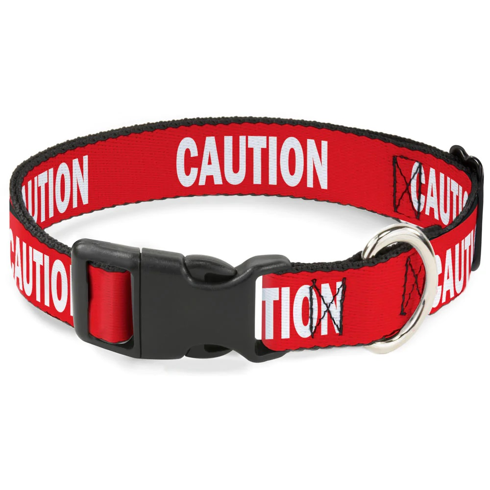 Buckle Down USA Dog Collar - 'Caution'