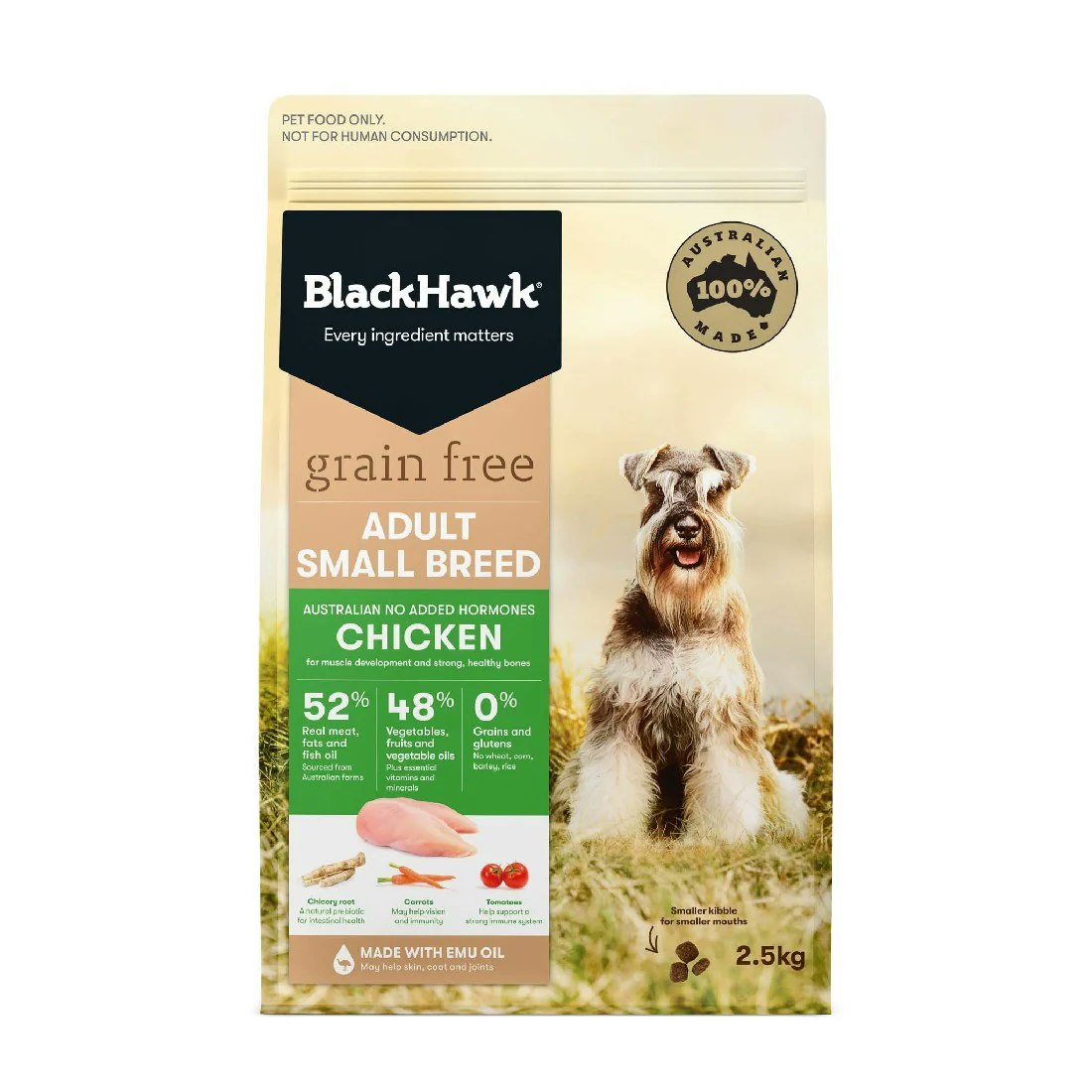 Black Hawk Grain Free Small Breed Adult Chicken Dry Dog Food 2.5kg