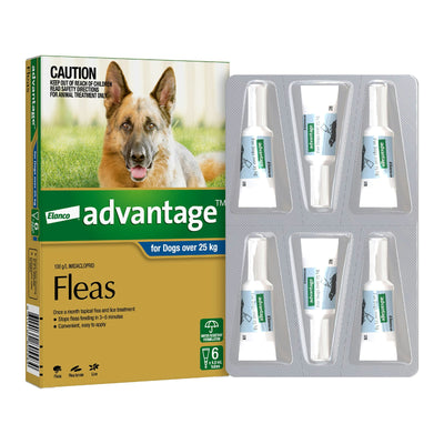 Advantage Flea Treatment For Dogs 25kg + Blue 6 Pack