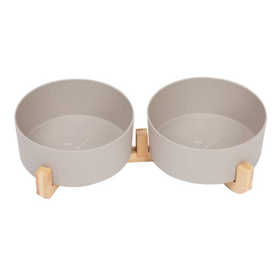 Mog & Bone Double Bamboo Dog Bowl Mocha 1.8L