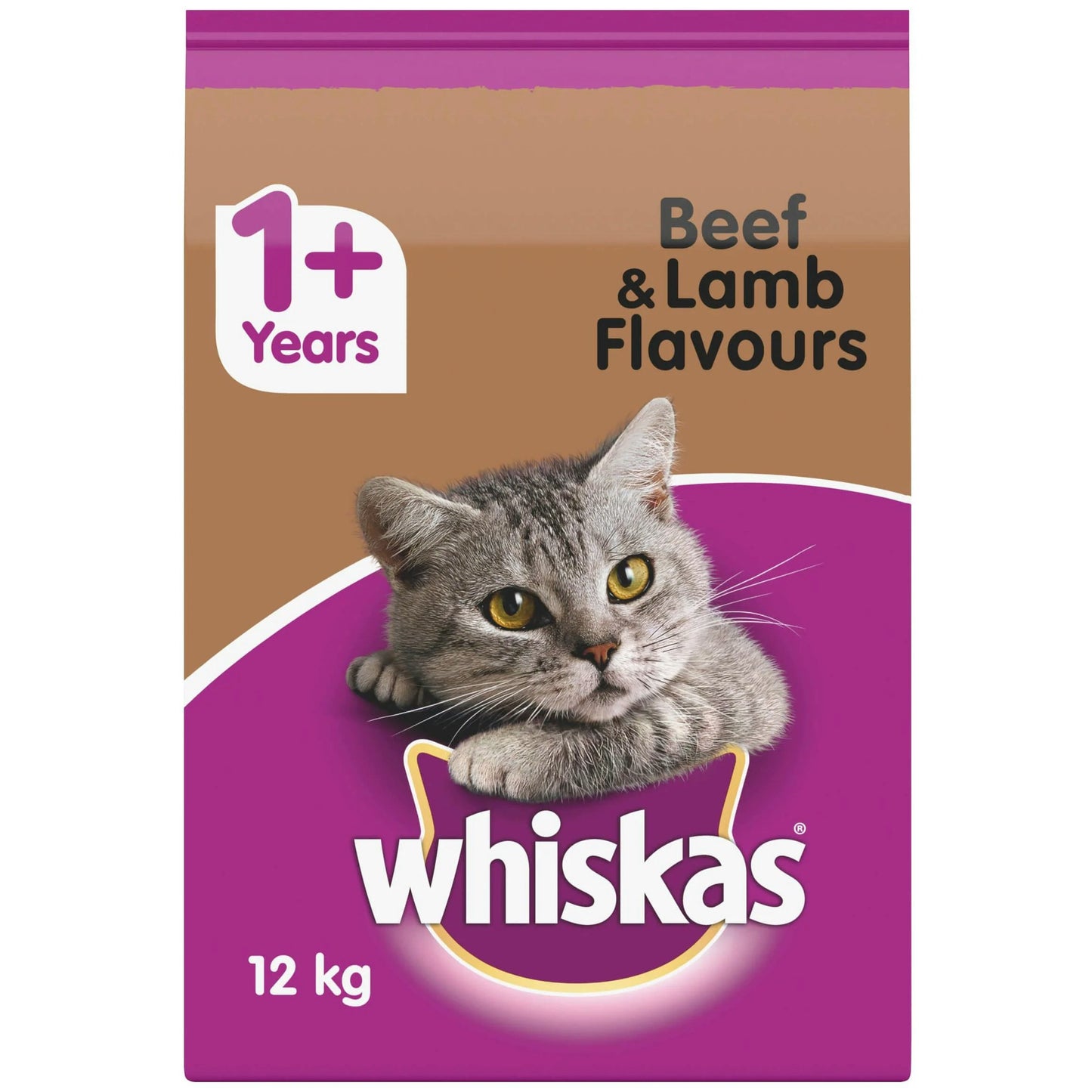 Whiskas Adult Beef & Lamb Dry Cat Food 12kg