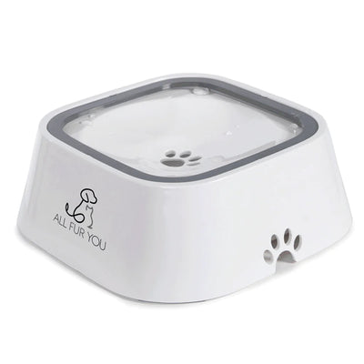 All Fur You Anti-Splash Dog Water Bowl White