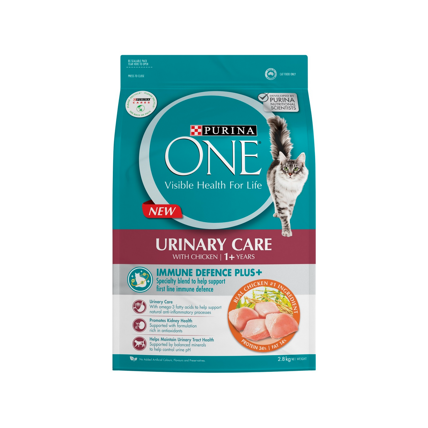 Purina One Adult Urinary Care Chicken Cat Dry Food 2.8kg