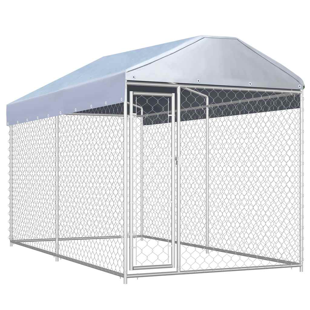 Outdoor Dog Kennel With Roof 200X200X135cm