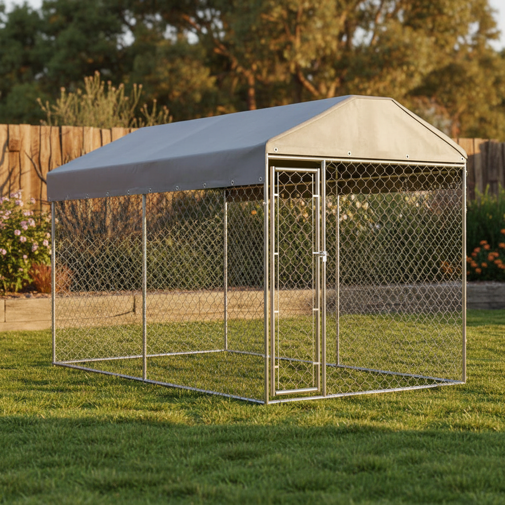 Outdoor Dog Kennel with Roof 200x200x135 cm
