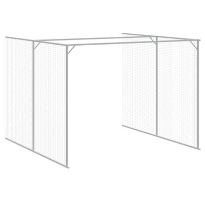 Andala Pets Dog House with Run Dark Grey 214x865x181 cm Galvanised Steel