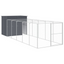 Andala Pets Dog House with Run Dark Grey 110x609x110 cm Galvanised Steel