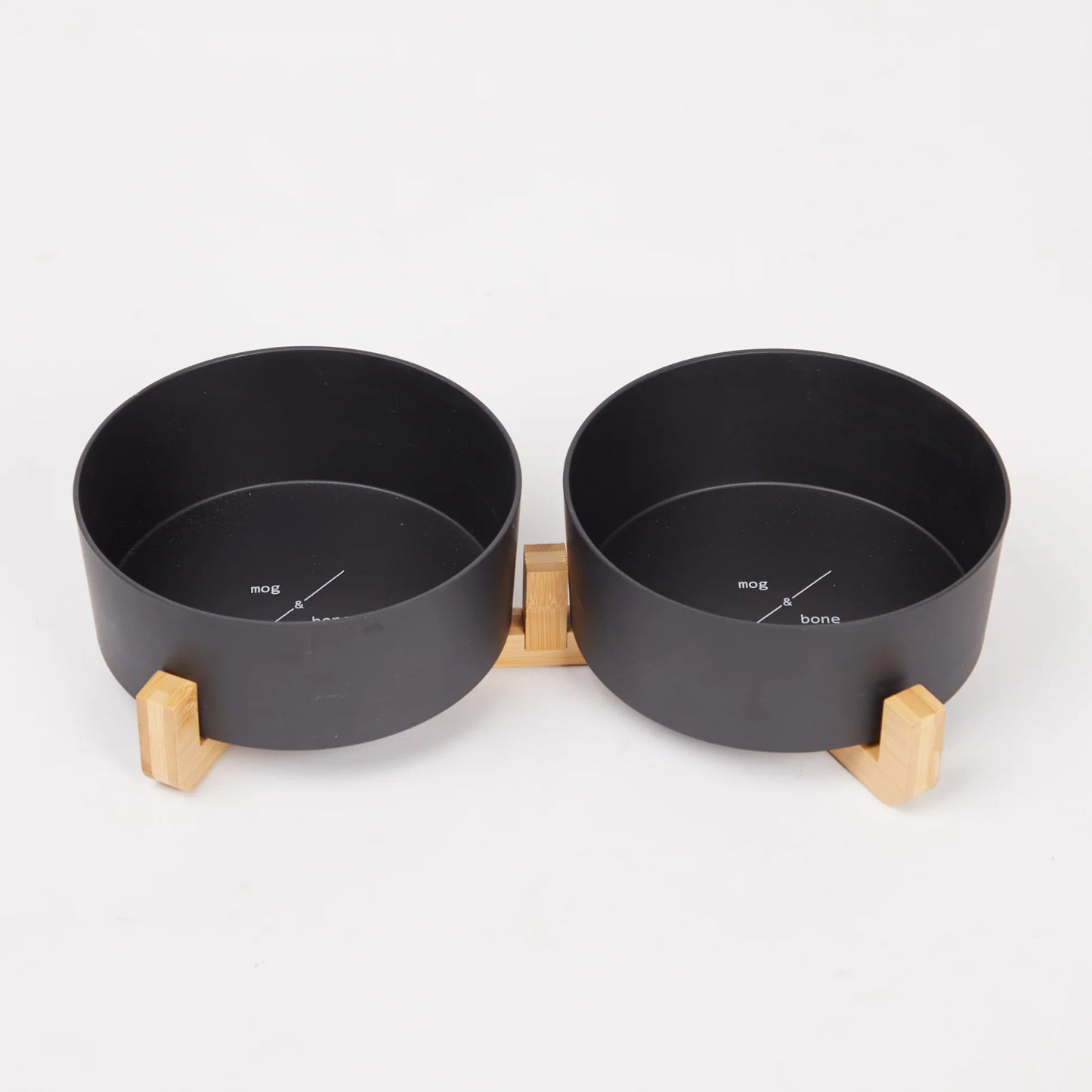 Mog & Bone Double Bamboo Dog Bowl Black 1.8L