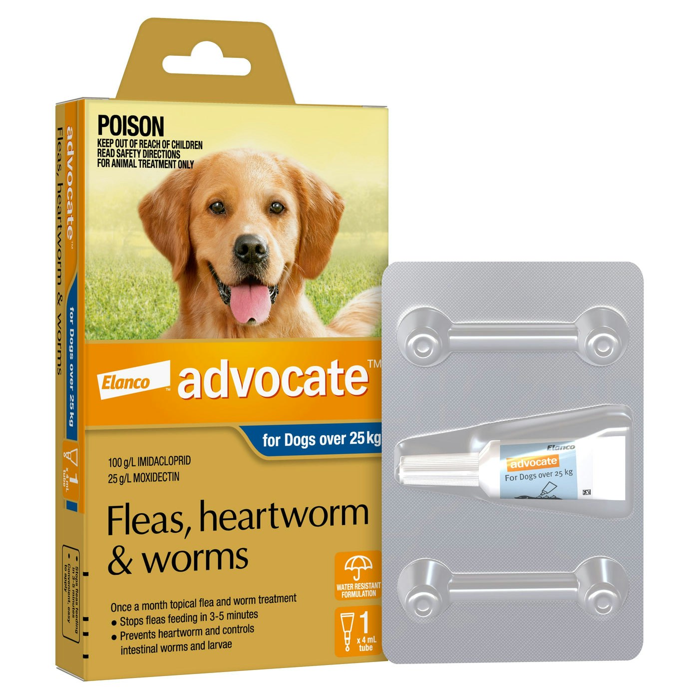 Advocate Flea Heartworm And Worm Treatment For Dogs 25kg Blue 1 Pack