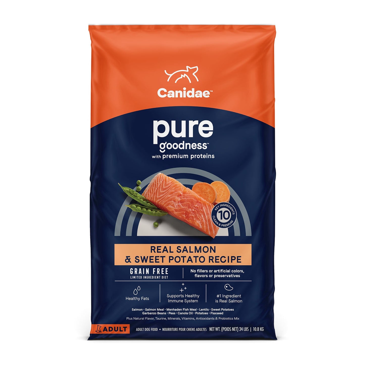 Canidae Pure Salmon And Sweet Potato Grain Free Adult Dry Dog Food 10.8kg