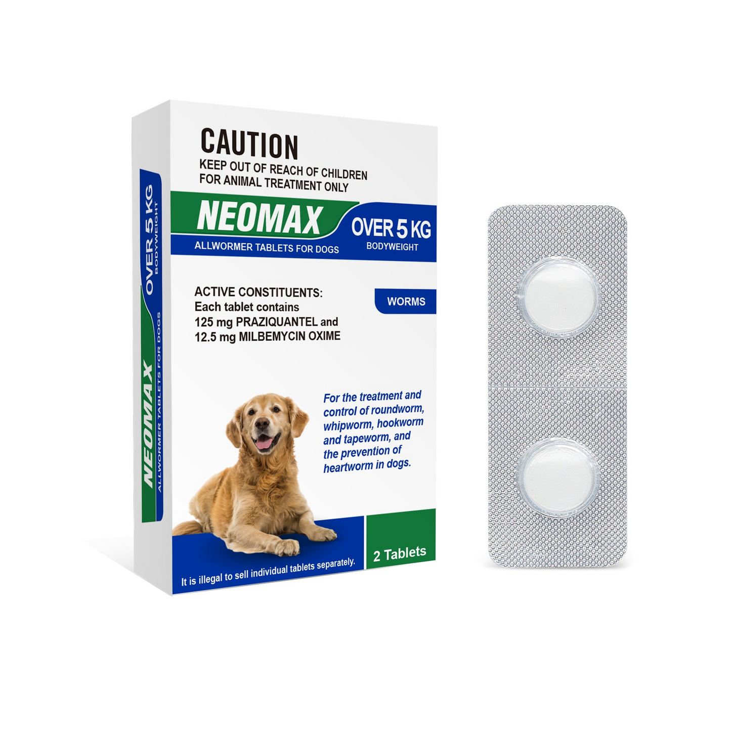 Neomax Allwormer For Dogs Over 5kg 2 Tablets