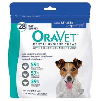 Oravet Dental Chews for Small Dogs 4.5-11kg Blue