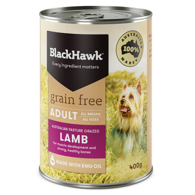 Black Hawk Grain Free Lamb Wet Dog Food 12x400g