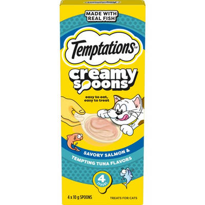 Temptations Creamy Spoons Cat Treat Salmon Tuna 4 Pack