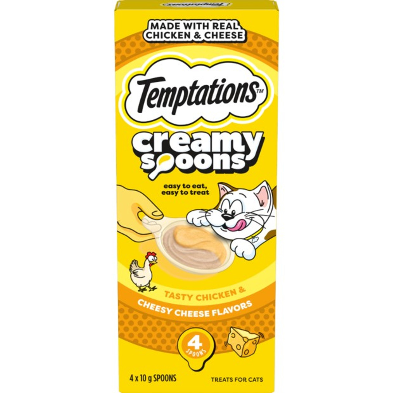 Temptations Creamy Spoons Tasty Chicken And Cheesy Cheese Flavour 4 Pack