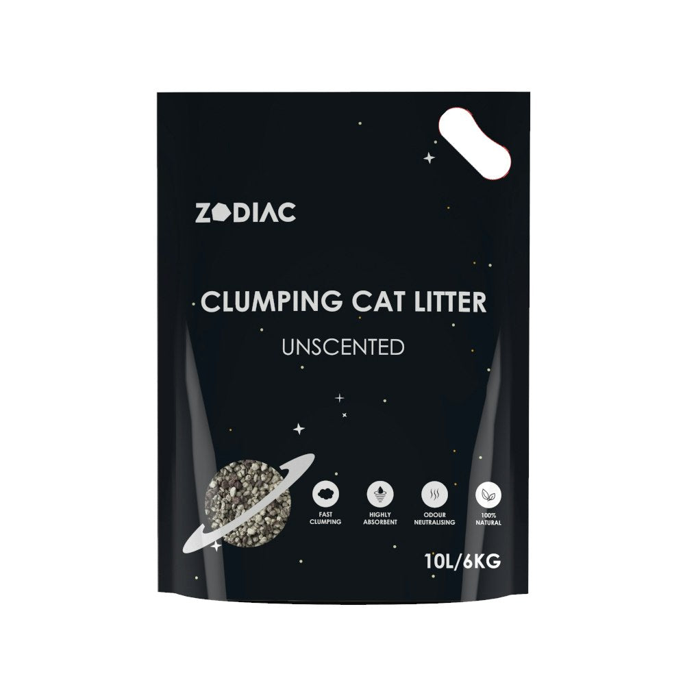 ZODIAC Clumping Cat Litter - Unscented 10L/6Kg